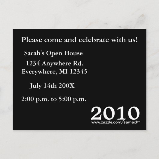 Klasse van 20XX Uitnodigingen voor afstuderen (Achterkant)