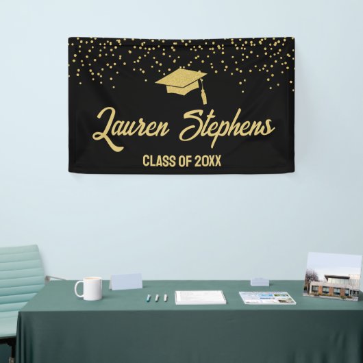 Klasse van 20XX zwarte en gouden banner (Beurs)