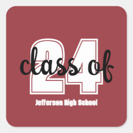 Klasse van (24) aangepaste senior vierkante sticker