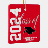 Klasse van 24 gepersonaliseerde middelbare school  keramisch ornament (Rechts)