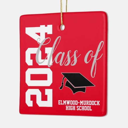 Klasse van 24 gepersonaliseerde middelbare school  keramisch ornament (Links)