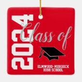 Klasse van 24 gepersonaliseerde middelbare school  keramisch ornament (Achterkant)