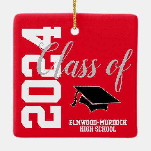 Klasse van 24 gepersonaliseerde middelbare school  keramisch ornament (Achterkant)