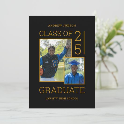 Klasse van 24 Photo Bio School Colours Afstuderen Kaart (Staand voorkant)