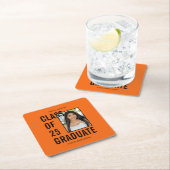 Klasse van 25 Afstuderen Oranje foto afstudeerfees Kartonnen Onderzetters (Insitu)