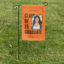 Klasse van 25 Afstuderen Sinaasappel en zwart foto