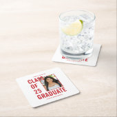 Klasse van 25 feestelijke foto afstudeerfeest kartonnen onderzetters (Insitu)