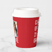 Klasse van 25 feestelijke rode foto afstudeerfeest papieren bekers (Rechts)