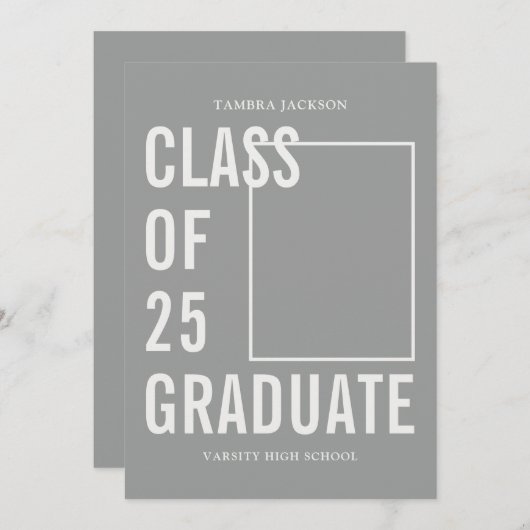 Klasse van 25 foto-Afstuderen Afstuderen Aankondiging (Voorkant / Achterkant)