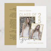 Klasse van 25 foto- en bioscript-Afstuderen Aankondiging (Voorkant / Achterkant)