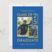 Klasse van 25 foto's Blauw Afstuderen & Open Huis Aankondiging (Voorkant)