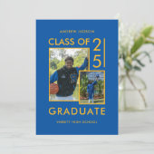 Klasse van 25 foto's Blauw Afstuderen & Open Huis Aankondiging (Staand voorkant)