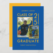 Klasse van 25 foto's Blauw Afstuderen & Open Huis Aankondiging (Voorkant / Achterkant)