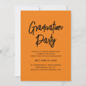 Klasse van 25 Modern Zwart & Sinaasappel Foto Afst Kaart (Achterkant)