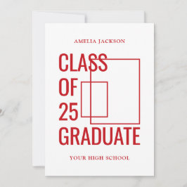 Klasse van 25 rood en wit 2 foto's Open Huis Kaart