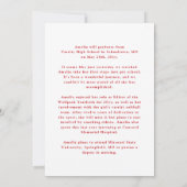 Klasse van 25 rood en wit foto Afstuderen Aankondiging (Achterkant)