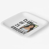 Klasse van 25 zwart-wit foto afstudeerfeest papieren bordje (Gebogen)