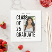 Klasse van 25 zwart-wit foto Afstuderen papier Servet (Insitu)