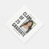 Klasse van 25 zwart-wit foto Afstuderen papier Servet (Hoek)