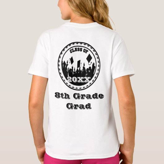 Klasse van 8e Grade Afstudeerder invoegen Jaar T-shirt (Achterkant)