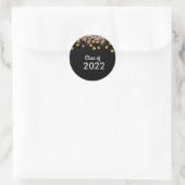 Klasse van Aangepast jaar Glitter Confetti 2022 Ronde Sticker (Tas)