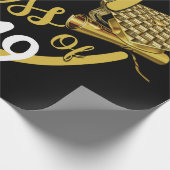 Klasse van afgewerkt zwart en goudAfstuderen Cadeaupapier (Hoek)