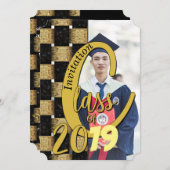 Klasse van afgewerkt zwart en goudAfstuderen Kaart (Voorkant / Achterkant)