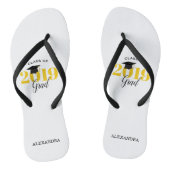 Klasse van Afstudeerder 2019 | Goud en zwart Teenslippers (Voetbed)