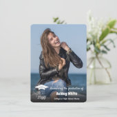 Klasse van Afstudeerder-Inspirerend Citaat-Zwarte  Aankondiging (Staand voorkant)