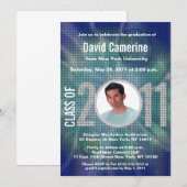 Klasse van Afstuderen 2011 Uitnodiging blauw Disco (Voorkant / Achterkant)