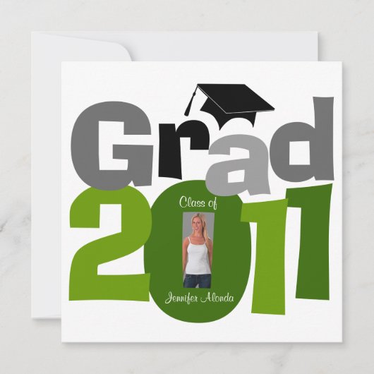 Klasse van Afstuderen 2011 Uitnodiging PET181 Groe (Voorkant)