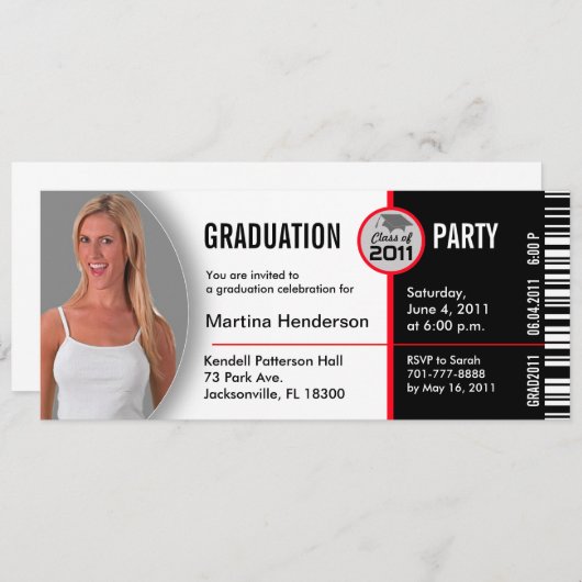 Klasse van Afstuderen 2011 Uitnodiging TKT314 Tick (Voorkant / Achterkant)