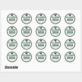 Klasse van Afstuderen 2016 (Emerald / Black) Ronde Sticker (Vel)