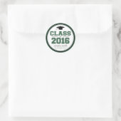 Klasse van Afstuderen 2016 (Emerald / Black) Ronde Sticker (Tas)