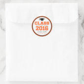 Klasse van Afstuderen 2016 (Oranje/zwart) Ronde Sticker (Tas)
