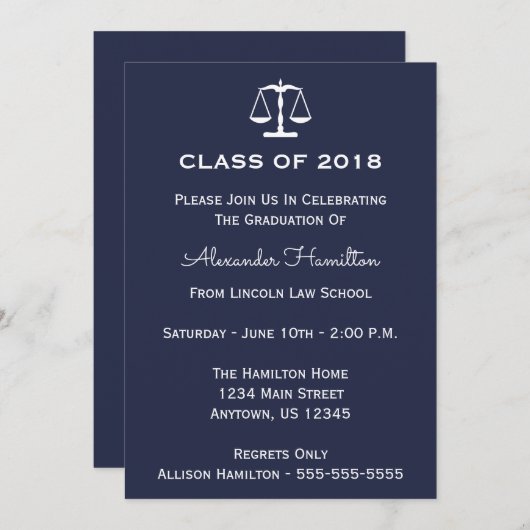 Klasse van Afstuderen 2018 Scales Invite (midderna Kaart (Voorkant / Achterkant)