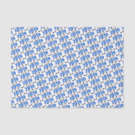 Klasse van Afstuderen 2019 (blauw Pet) Tissuepapier (Voorkant)