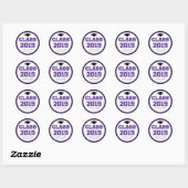 Klasse van Afstuderen 2019 (Paars/zwart) Ronde Sticker (Vel)