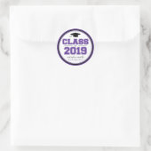 Klasse van Afstuderen 2019 (Paars/zwart) Ronde Sticker (Tas)