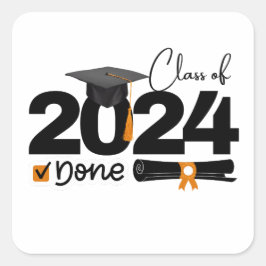 Klasse van Afstuderen 2024 Vierkante Sticker