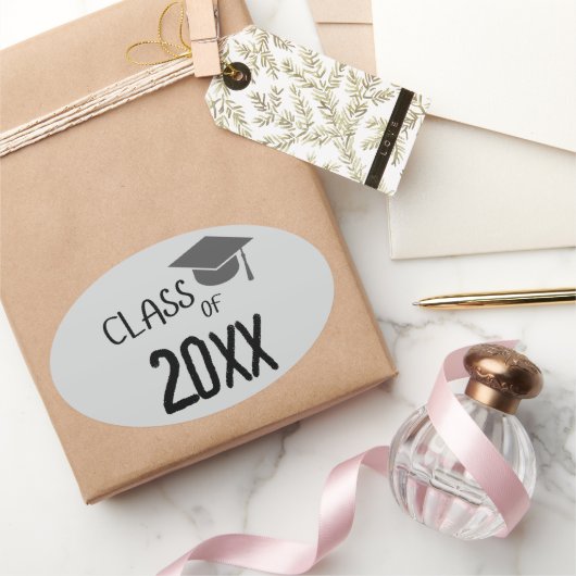 Klasse van Afstuderen 2025 Ovale Sticker (Geschenken)