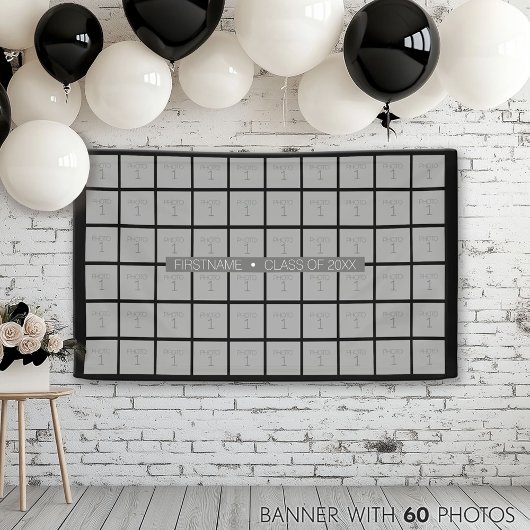 Klasse van — Afstuderen 60 Foto — Kan kleur bewerk Spandoek