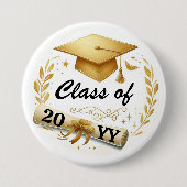 Klasse van Afstuderen Cap en Diploma Button (Voorkant)