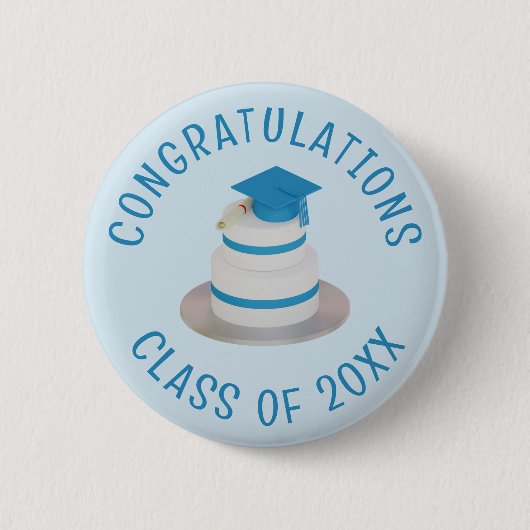 Klasse van Afstuderen Favor Gefeliciteerd Button (Voorkant)