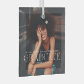 klasse van | Afstuderen kerstfoto Glas Ornament (Voorkant Rechts)