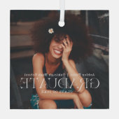 klasse van | Afstuderen kerstfoto Glas Ornament (Achterkant)