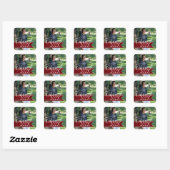 Klasse van Afstuderen Photo Banner Rood Vierkante Sticker (Vel)