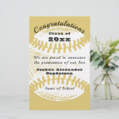 Klasse van Baseball Afstuderen Aankondiging Briefpapier (Staand voorkant)