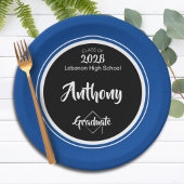 Klasse van Black Blue Minimal Graduation Party Papieren Bordje