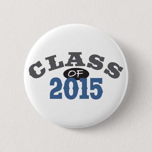 Klasse van blauw 2015 ronde button 5,7 cm (Voorkant)